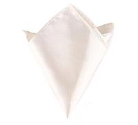 Boolavard Satin 1 pcs, 6 pcs ou 12 pcs Pack Solide Plaine De Mariage Mens Poche Carré Bureau Costume Mouchoir Hanky (Blanc)