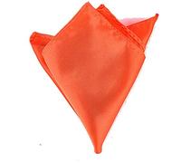 Boolavard Satin 1 pcs, 6 pcs ou 12 pcs Pack Solide Plaine De Mariage Mens Poche Carré Bureau Costume Mouchoir Hanky (Orange)