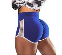 Boolavard Short d'entraînement pour Femme Scrunch Booty Gym Pantalon de Yoga Taille Moyenne/Haute Butt Lifting Sports Leggings (as4, Alpha, XX_l, Regular, Regular, Bleu)