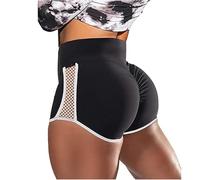 Boolavard Short d'entraînement pour Femme Scrunch Booty Gym Pantalon de Yoga Taille Moyenne/Haute Butt Lifting Sports Leggings (as4, Alpha, l, Regular, Regular, Noir)