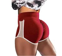 Boolavard Short d'entraînement pour Femme Scrunch Booty Gym Pantalon de Yoga Taille Moyenne/Haute Butt Lifting Sports Leggings (as4, Alpha, x_l, Regular, Regular, Rouge)