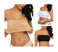 Boolavard Soutien-Gorge Genre Bandeau pour Femme sans Couture Élastique Lot de 3 Noir, Blanc Et Chair (as4, Alpha, XX_l, Regular, Regular)