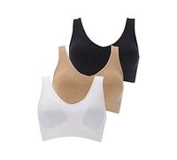 Boolavard Soutien-Gorge Sport Confort 3 pièces : Blanc, Noir et Couleur Chair. (as4, Alpha, l, Regular, Regular)