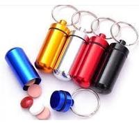 Boolavard® TM aluminium pilule boîte bouteille affaire porte conteneur porte haîne porte-clés (noir)