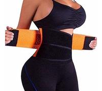 Boolavard Waist Trainer Belt for Women - Waist Cincher Trimmer - Slimming Body Shaper Belt - Sport Girdle Belt (UP Graded) (Orange, L)