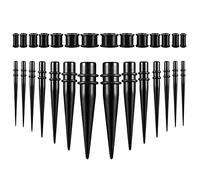 BOOM 28Pcs Acrylique/Silicone Boucle Clou d'oreille Tunnel Conique + Plug Ecarteur Expandeur Flesh 3mm - 12mm