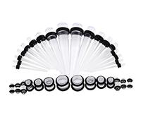 BOOM 36Pcs Ecarteur Oreille, 18Pcs Boucle Clou d'Oreille Tunnel Conique + 18Pcs Plug Ecarteur Acrylique 1.6mm-10mm, Acrylique, Acrylique
