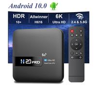 Boom-Boîtier Smart TV H20PRO, WiFi 6, Android 10, 6K, 4K, lecteur multimédia 3D, décodeur 2.4 P très rapide, WiFi 1080G et 5G 2GB 16GB