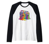 Boom Box Peinture Graffiti Multicolore des années 80 Manche Raglan