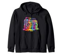 Boom Box Peinture Graffiti Multicolore des années 80 Sweat à Capuche
