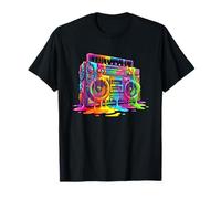 Boom Box Peinture Graffiti Multicolore des années 80 T-Shirt