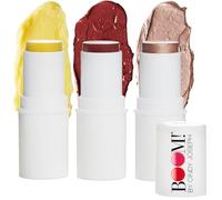 BOOM! by Cindy Joseph Boomstick Trio, comprend un bâton de fard à joues, un bâton surligneur et un bâton hydratant, lot de 3 bâtons de maquillage végétaliens multi-usage pour peaux matures