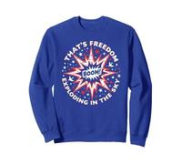 Boom! C'est la liberté Qui explose dans Le Ciel Sweatshirt, Unisexe pour Adultes, Bleu Royal, L
