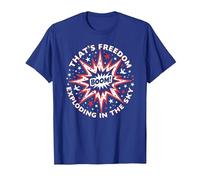 Boom! C'est la liberté Qui explose dans Le Ciel T-Shirt, Homme, Bleu Royal, S