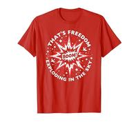 Boom! C'est la liberté Qui explose dans Le Ciel T-Shirt, Homme, Rouge, L