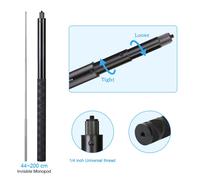 Boom GDAK-Perche à selfie en métal invisible édition arc-en-ciel,monopode évolutif pour Insta360 X2 bery,accessoires pour trépied GoPro,3m - Type 2.0m