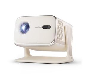 Boom Mini 4-en-1 Projecteur avec Support Google TV Smart Projector avec WiFi et Bluetooth, Seamless Auto Focus & Keystone, 20W Speakers DoIby Audio Projector 4K Supported, Off-White