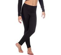 BOOM Prime Filles Gymnastique Brillant Danse Lycra Collants sans Pieds Ballet Stretch Élastique Enfants Leggings (Noir, 13-14)