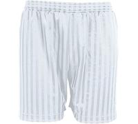 BOOM Prime Short d'école Unisexe PE pour Jouer à des Jeux, Pantalon à Rayures Ombres, pour garçons et Filles, pour l'école, la Gym, Le Football, Le Sport (Blanc, 11-12 Ans)