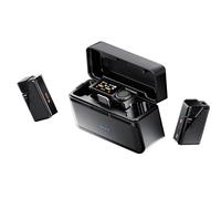 BooMax Microphone Cravate sans Fil avec Suppression du Bruit pour Un Son Clair dans Toutes Les Situations pour Podcasteurs, éducateurs, Gris