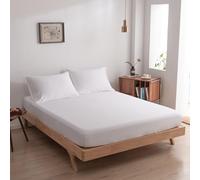 Boomba Bamboo Drap Housse pour Matelas Jusqu'à 35 cm - 160 x 200 cm - Coco Blanc - 100% Bambou Bio - 400 TC - Hypoallergénique