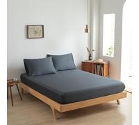 Boomba Bamboo Drap-housse pour matelas jusqu'à 35 cm - 80 x 200 cm - Bleu spatial - 100 % bambou bio - 400 fils - OEKO-TEX