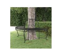 Banc Demi-Circulaire Tour d'Arbre Ø160 cm Noir Acier Jardin Terrasse vidaXL