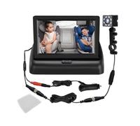 BOOMBOOST Miroir de Voiture pour bébé de 4,3 Pouces, Affichage de Vision Nocturne HD, Miroir de sécurité pour siège de Voiture, Miroir surveillé par caméra, observez Facilement Les mouvements du bébé
