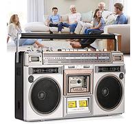 Boombox à Cassette rétro, Lecteur enregistreur Portable Radio AM/FM Haute fidélité Bluetooth, Conversion de Cassettes en USB/SD, Lecture Double Audio HD, Style rétro Classique des années 80