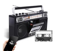 Boombox à Cassette Rétro, Prise en Charge de l'entrée SD/USB, Enregistreur de Cassettes Avec Radio AM/FM, Bluetooth et Fonction D'enregistrement, Lecteur de Cassettes CD Radio Street Bluetooth Boombox