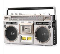 Boombox Bluetooth avec entrée SD/USB, transcription multimode et amélioration des basses pour soirées à thème, cafés et voyages en famille - Lecteur vintage classique