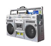 Boombox cassette avec radio AM/FM, streaming sans fil, emplacements USB/Micro SD, entrée AUX, prise casque, et convertir les cassettes en fonction USB/SD
