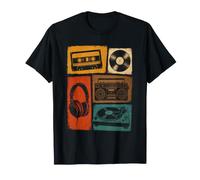 Boombox Cassette de Disque Vinyle rétro T-Shirt