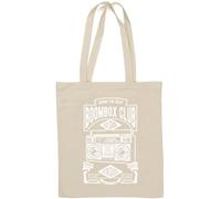 Boombox Club Old School Bring The Beat Sac fourre-tout en coton naturel Blanc