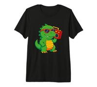 Boombox Dino Dinosaur Dinosaurier Rap Hip-Hop Beats Party T-Shirt Haut de Gamme
