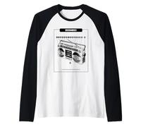 Boombox Enregistreur Cassette rétro Graphique Manche Raglan