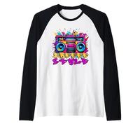 Boombox Graffiti Urban Street Wear Hip Hop coloré Manche Raglan