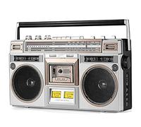 Boombox Lecteur cassette Bluetooth rétro | Lecteur de cassettes CD avec radio FM/DAB+ et enregistrement USB | Style années 80 stéréo portable pour réunions de famille et voyages