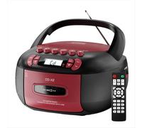 Boombox lecteur CD/cassette portable, radio AM/FM, haut-parleurs Bluetooth, entrée AUX, port USB, lecture MP3, télécommande, prise européenne