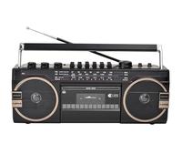 Boombox Lecteur CD rétro portable avec radio AM/FM, enregistreur Bluetooth, boutons de réglage du volume, idéal pour les réunions de famille et les voyages