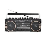 Boombox Lecteur de cassette CD portable rétro Bluetooth avec haut-parleur radio AM/FM pour les réunions de famille et les voyages