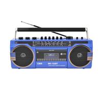 Boombox Lecteur de cassettes CD portable, radio, style rétro années 80, enregistreur cassette Bluetooth et haut-parleur radio AM/FM, enregistreur de cassette pour réunions de famille, voyage