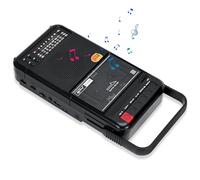 Boombox Lecteur de cassettes portable rétro compatible SD/MMC/USB/lecture de cassettes, bandes radio AM/FM/SW, qualité sonore HiFi, haut-parleur intégré (Noir)