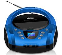 Boombox Portable - CD/CD-R - USB - Radio FM - Entrée AUX-IN - Prise Casque - Radio Enfants - Chaîne Stéréo - Système Compact (Bleu Cobalt)