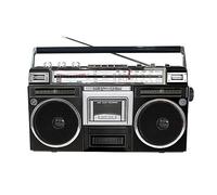 Boombox portable rétro avec lecteur CD et cassette, radio DAB, radio FM, enregistrement USB, récepteur Bluetooth, haut-parleurs - Couleur dorée pour réunions de famille/voyage