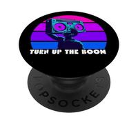 Boombox Retro 80's Boombox, Cassette de Musique rétro Turn Up The Boon PopSockets PopGrip Adhésif