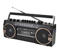 Boombox Rétro Classique des Années 80, Enregistreur Cassette Bluetooth Portable, Lecteur CD avec Radio AM/FM, Bluetooth, Boutons De Réglage du Volume, for Réunions De Famille Et Voyages