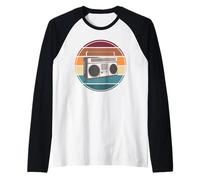 Boombox Retro Vintage Graphic Old School Music Lover Manche Raglan