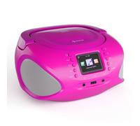 Boombox USB Auna Roadie Smart IR-DAB-BT-CD-MP3 - Rose - Lecteur CD-MP3 3W Bluetooth Portable