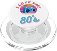 Boombox Vintage rétro « I Love The 80's » prête pour Les fêtes des années 80 PopSockets PopGrip pour MagSafe